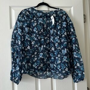Abercrombie blue floral blouse